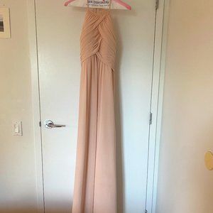 Mori Lee Chiffon Bridesmaids Dress Keyhole Back in Dew Drop Size 6